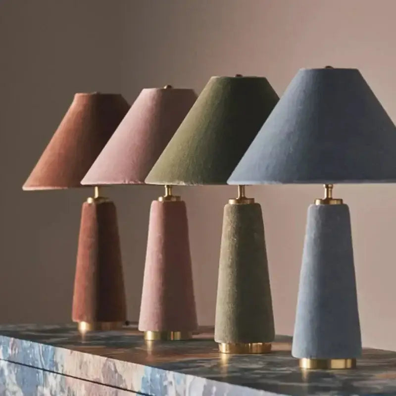 Sage green cotton velvet floor lamp living room light