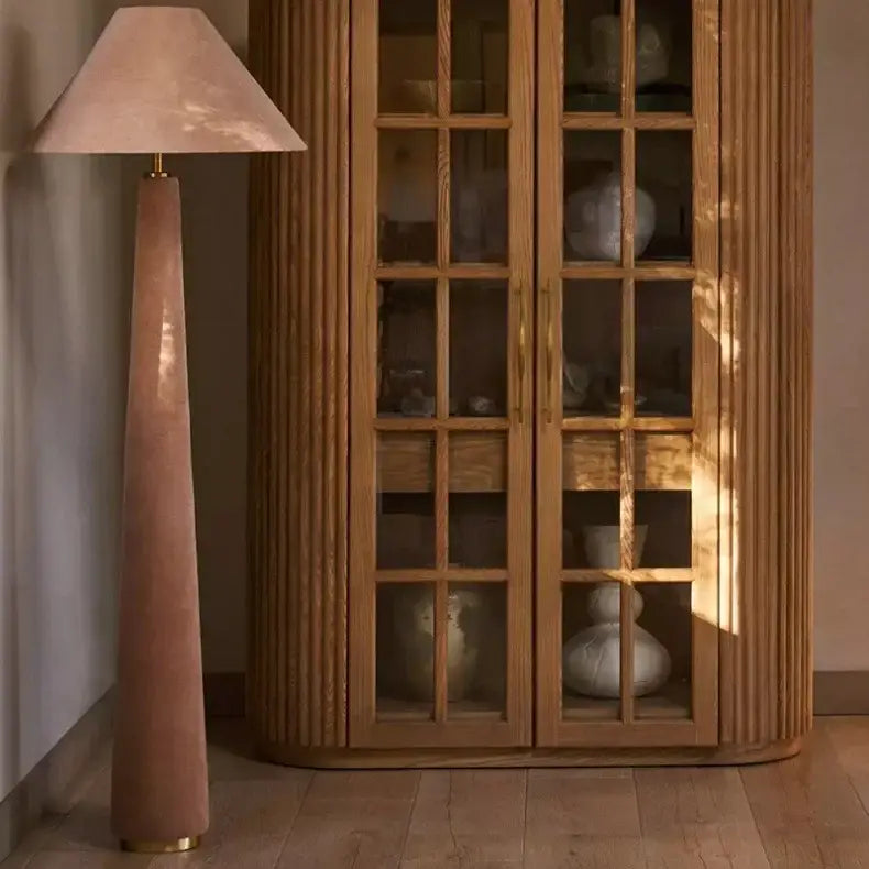 Sage green cotton velvet floor lamp living room light