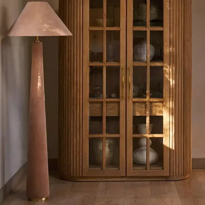 Sage green cotton velvet floor lamp living room light