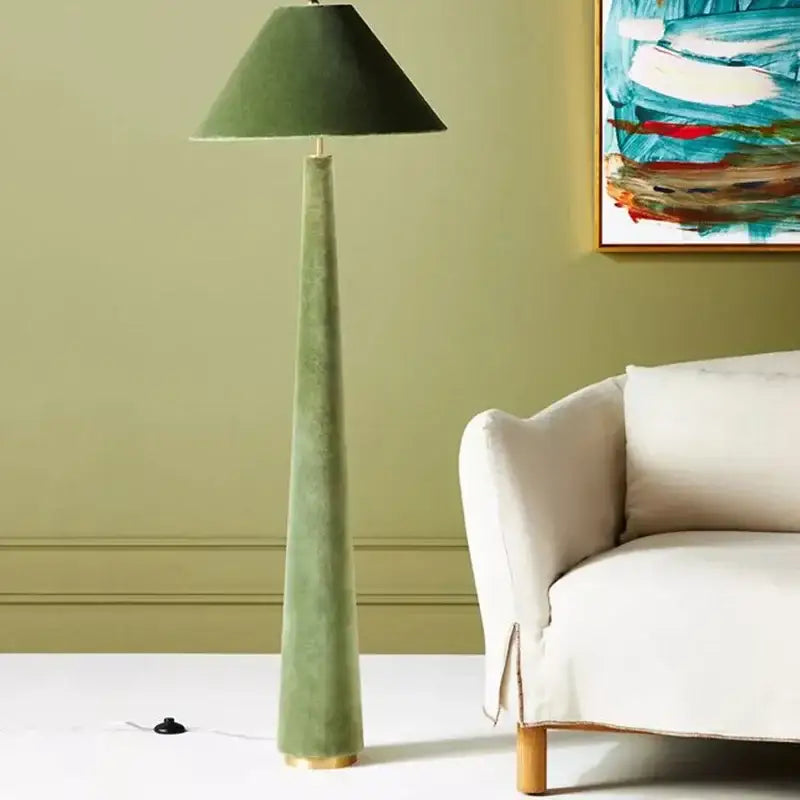 Sage green cotton velvet floor lamp living room light