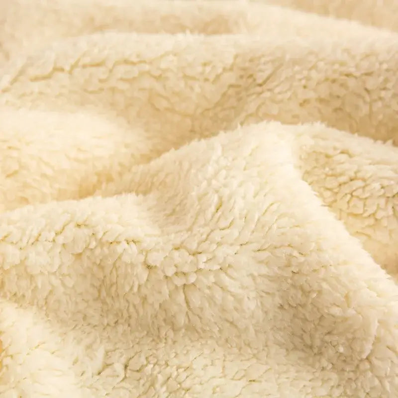 Sage green & cream cozy warmth velvet autumn sleep blanket bedroom