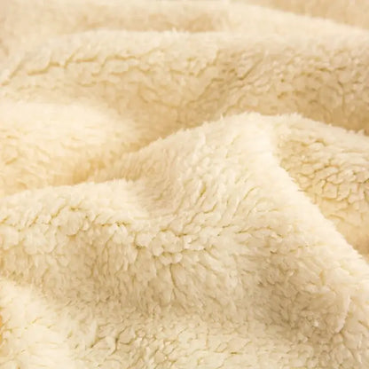 Sage green & cream cozy warmth velvet autumn sleep blanket bedroom