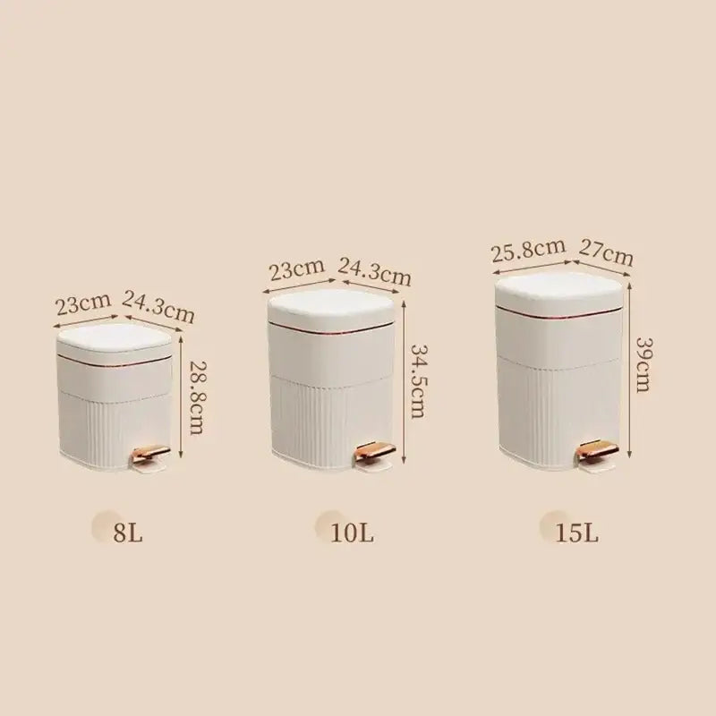 Sage green & cream light luxury pedal trash can kitchen bin