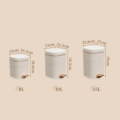 Sage green & cream light luxury pedal trash can kitchen bin