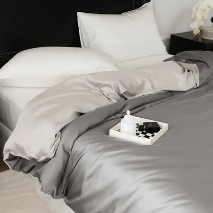 Sage green double layer satin queen duvet set bedroom bedding