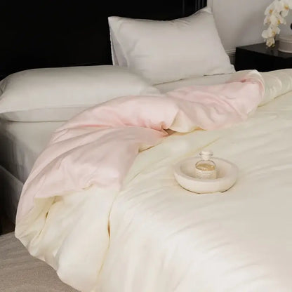 Sage green double layer satin queen duvet set bedroom bedding
