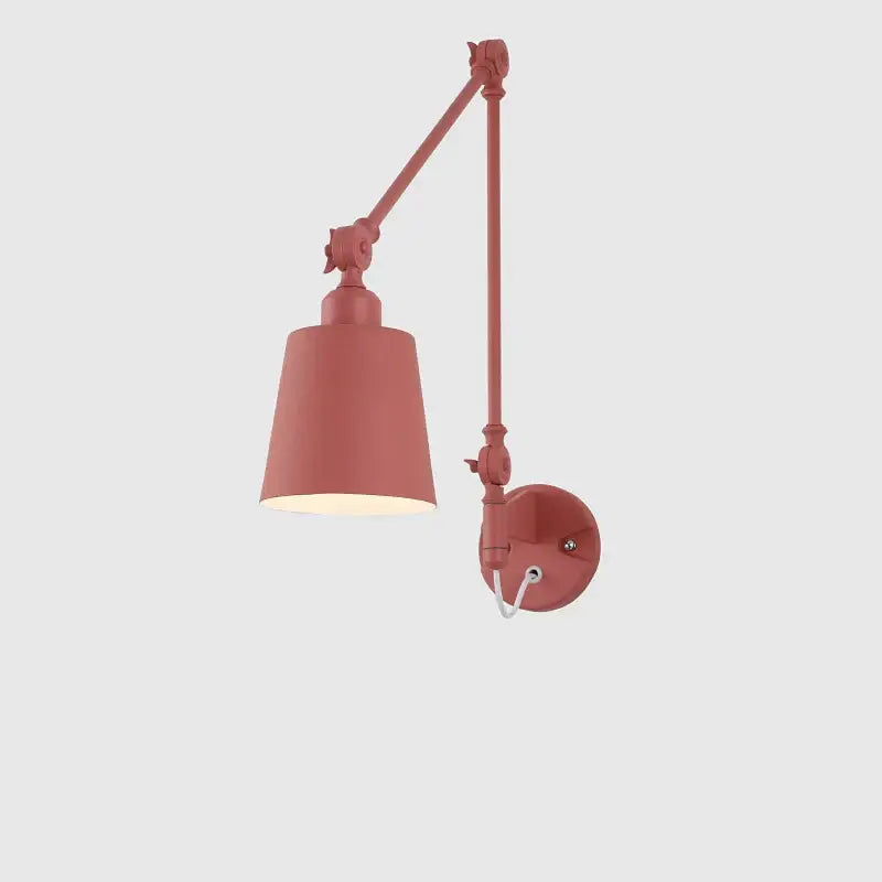 Sage green & dusty rose adjustable telescopic wall lamp bedroom