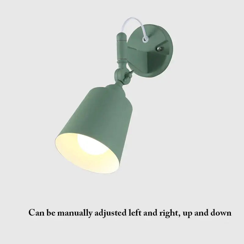 Sage green & dusty rose adjustable telescopic wall lamp bedroom