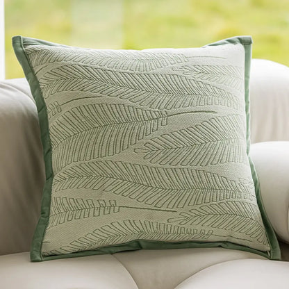 Sage green plant jacquard pillow covers living room decor