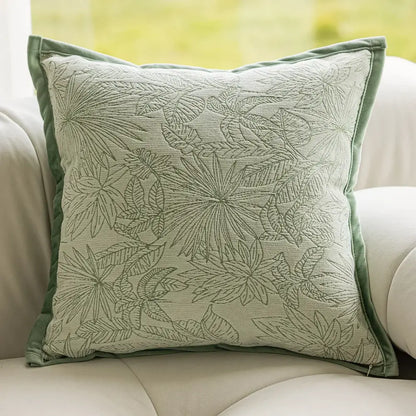 Sage green plant jacquard pillow covers living room decor