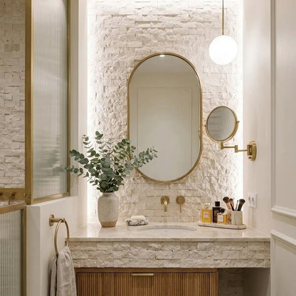 Sahara Beige Rock Face 1x2 Marble Mosaics 12 5/8x12 5/8