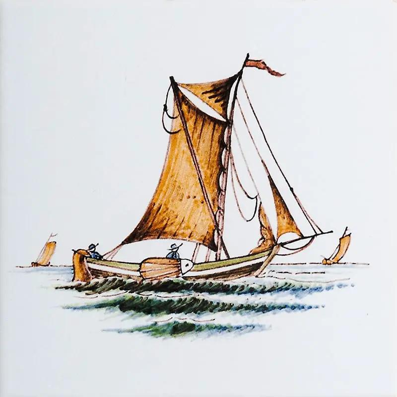 Sailor Glazed Delft Ceramic Tiles 6x6