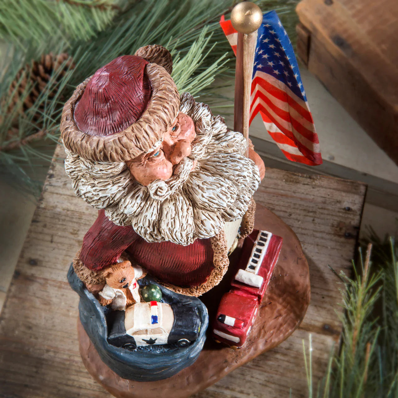 Patriotic Santa Figurine | Bert Anderson Collection