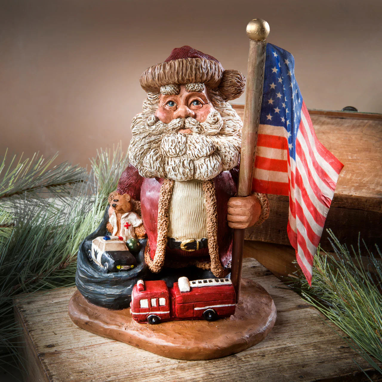 Patriotic Santa Figurine | Bert Anderson Collection