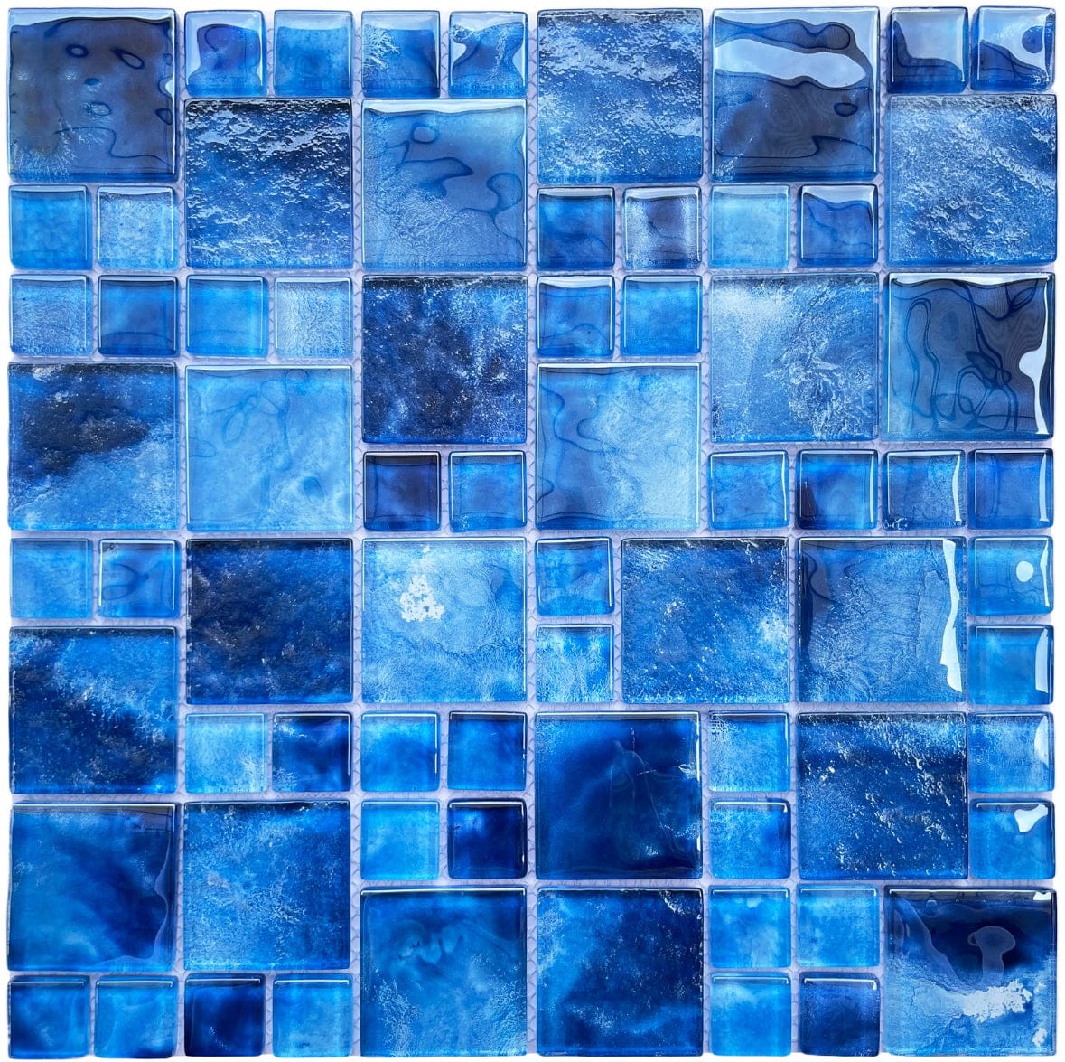 Santorini Turquoise Square Glass Pool Tile