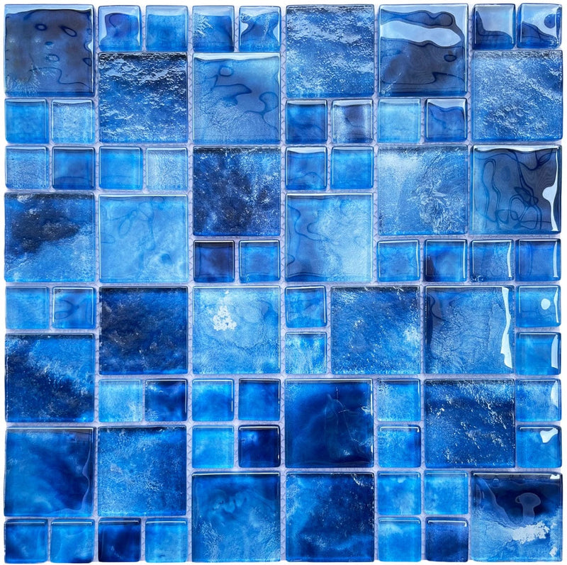 Santorini Turquoise Square Glass Pool Tile