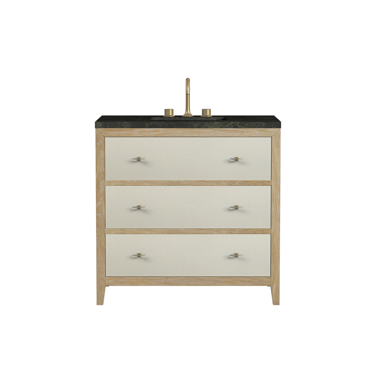 James Martin Celeste 36" Single Bathroom Vanity, Sunwashed Oak with Embossed Shagreen Drawer Fronts