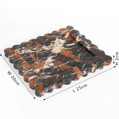 Scalloped calacatta viola marble tray – kitchen luxury decor