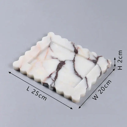 Scalloped calacatta viola marble tray – kitchen luxury decor