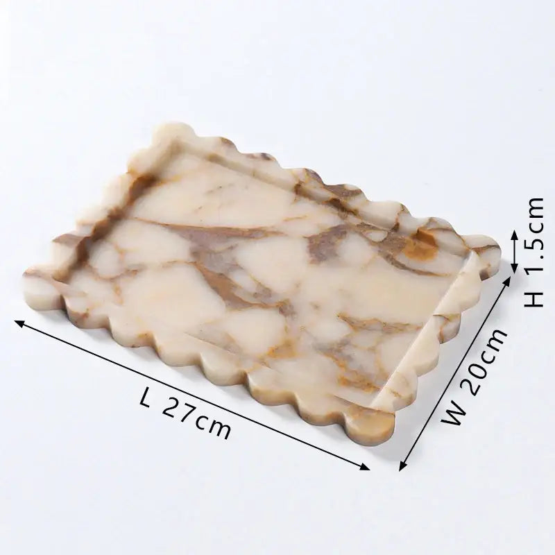 Scalloped calacatta viola marble tray – kitchen luxury decor
