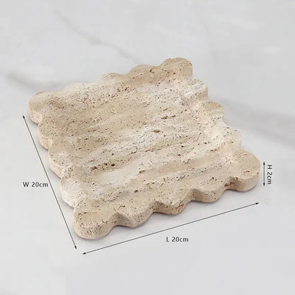 Scalloped calacatta viola marble tray – kitchen luxury decor