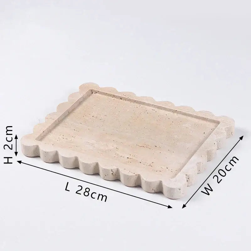 Scalloped calacatta viola marble tray – kitchen luxury decor