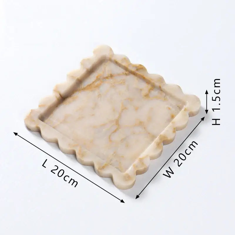 Scalloped calacatta viola marble tray – kitchen luxury decor