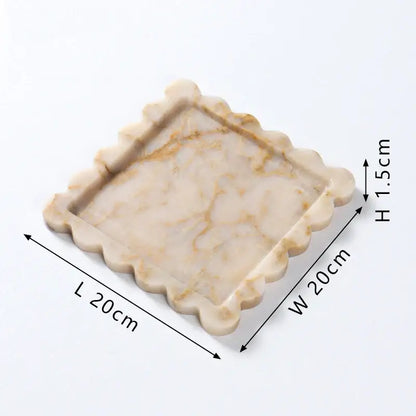 Scalloped calacatta viola marble tray – kitchen luxury decor