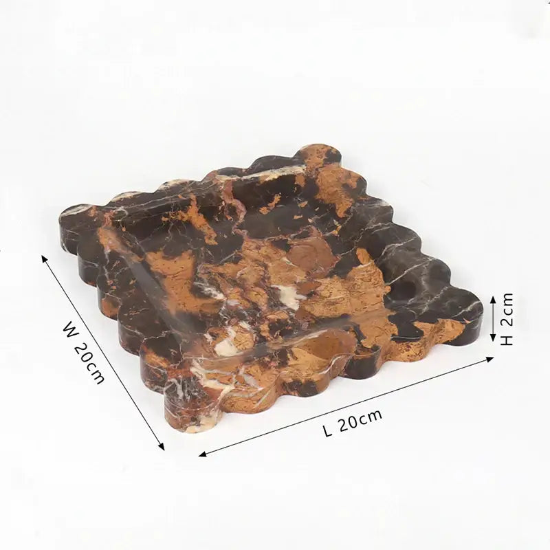 Scalloped calacatta viola marble tray – kitchen luxury decor