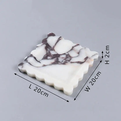 Scalloped calacatta viola marble tray – kitchen luxury decor