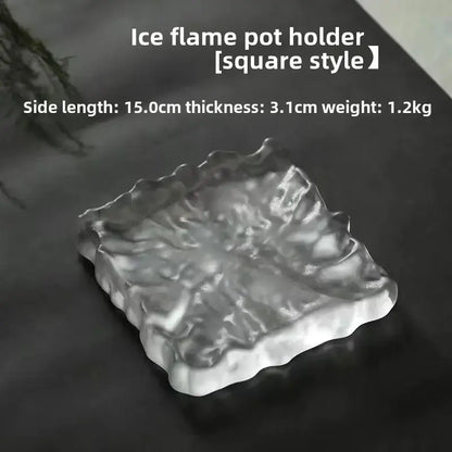 Scalloped crystal glass coaster and jewelry display panel dining room