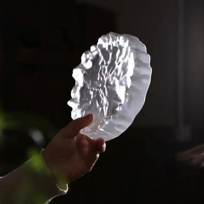 Scalloped crystal glass coaster and jewelry display panel dining room