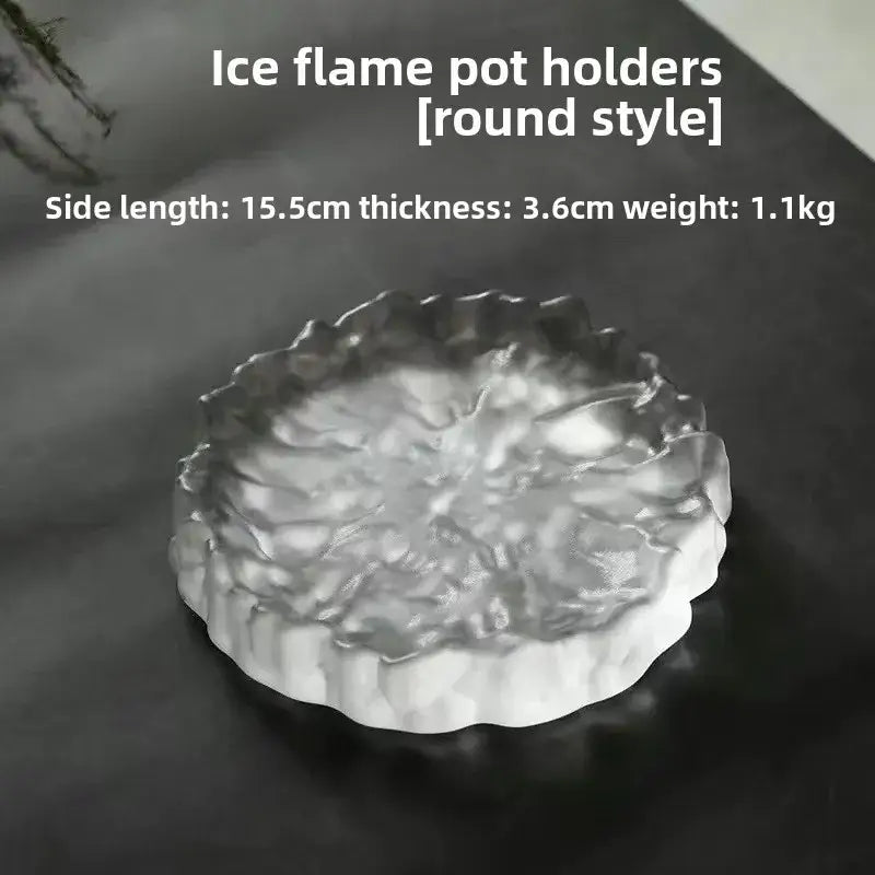 Scalloped crystal glass coaster and jewelry display panel dining room