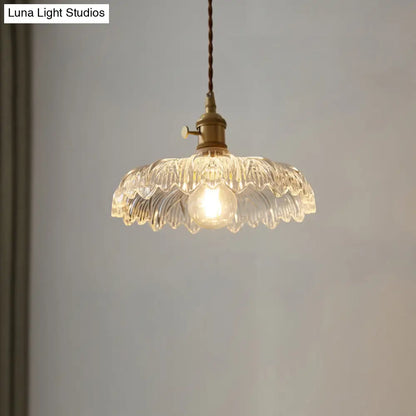 DecorBites™ Scalloped Edge Glass Pendant Ceiling Light for Restaurants - Industrial Style