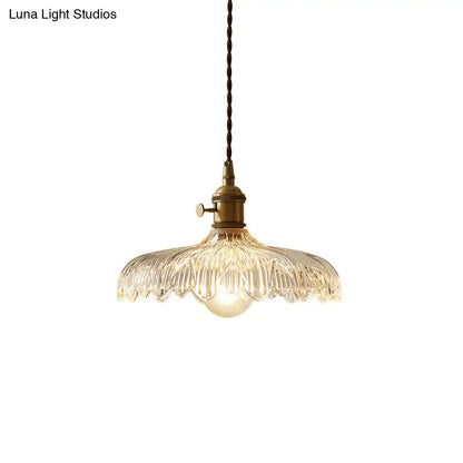 DecorBites™ Scalloped Edge Glass Pendant Ceiling Light for Restaurants - Industrial Style