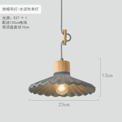 Scalloped pastel led pendant lights for dining room