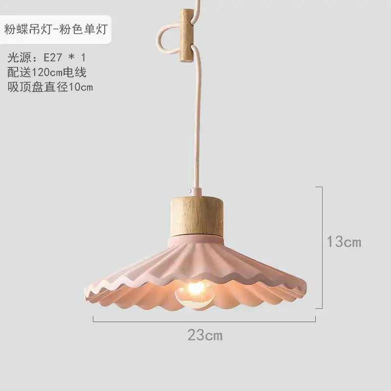 Scalloped pastel led pendant lights for dining room