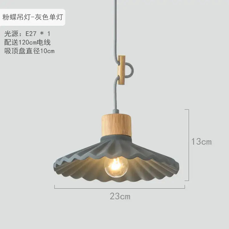 Scalloped pastel led pendant lights for dining room