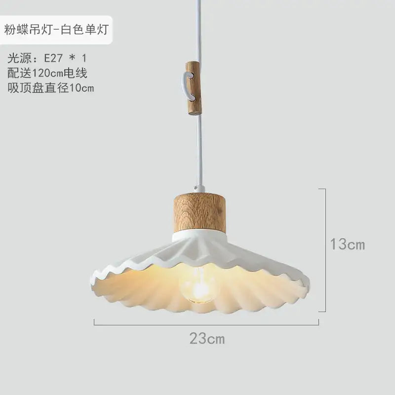 Scalloped pastel led pendant lights for dining room