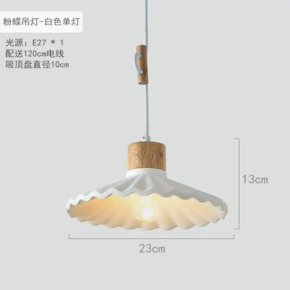 Scalloped pastel led pendant lights for dining room