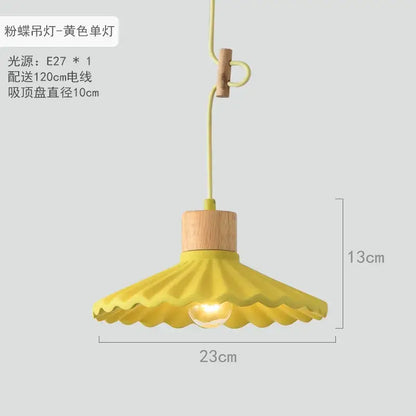 Scalloped pastel led pendant lights for dining room