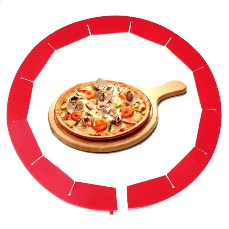 Scalloped red silicone pie crust shield kitchen baking tool