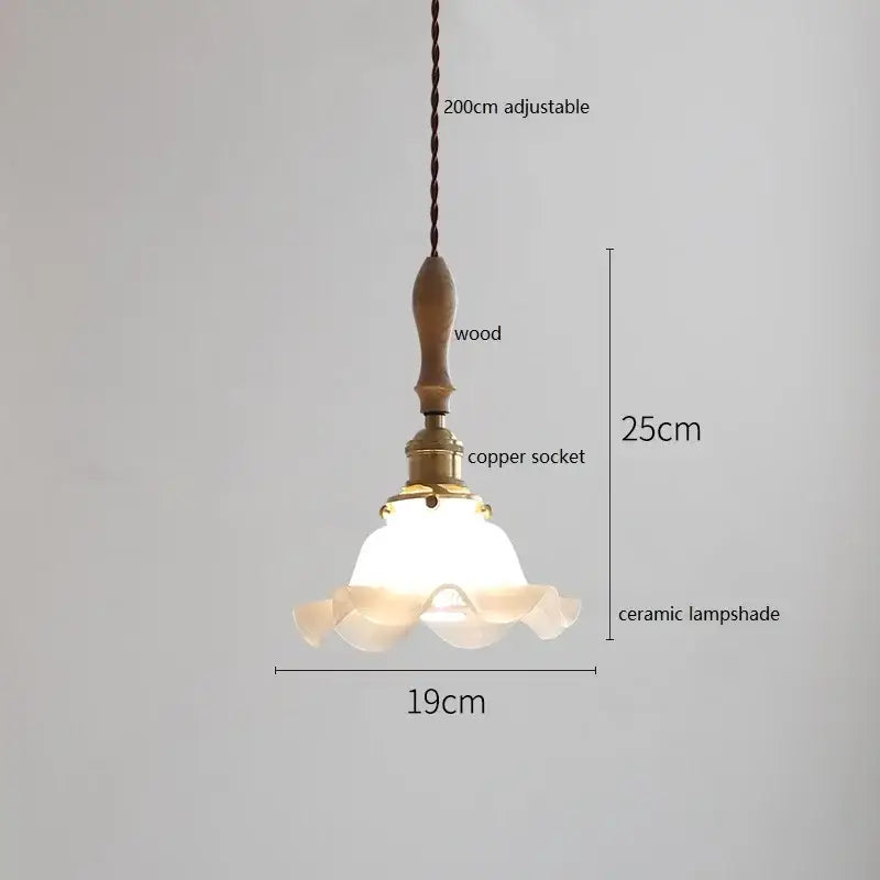 Scalloped white ceramic led pendant light for dining room