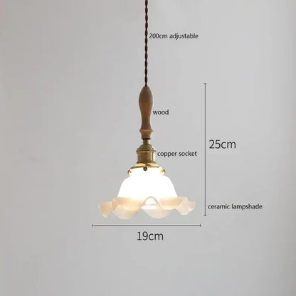 Scalloped white ceramic led pendant light for dining room