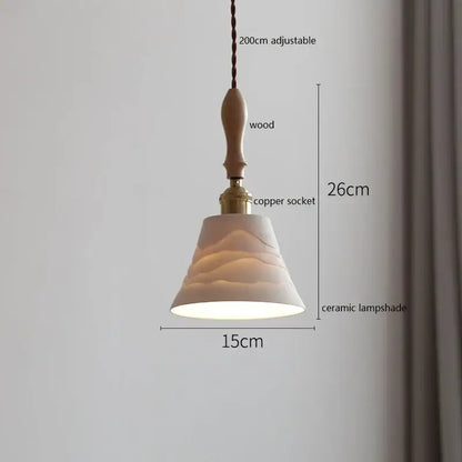 Scalloped white ceramic led pendant light for dining room