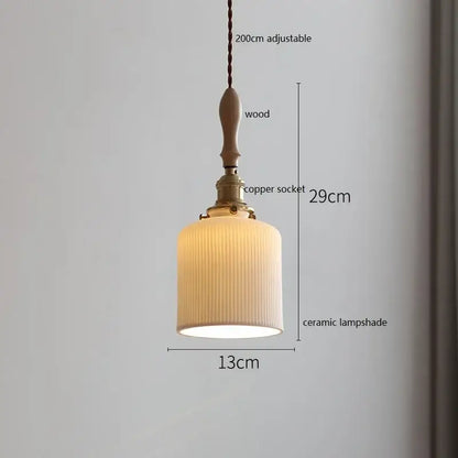 Scalloped white ceramic led pendant light for dining room