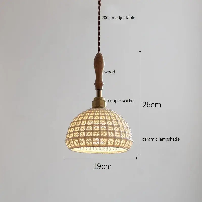 Scalloped white ceramic led pendant light for dining room