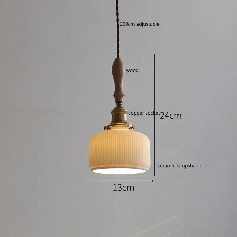Scalloped white ceramic led pendant light for dining room