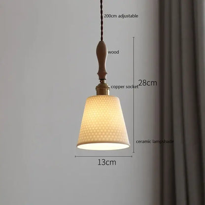 Scalloped white ceramic led pendant light for dining room