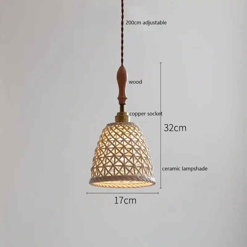 Scalloped white ceramic led pendant light for dining room